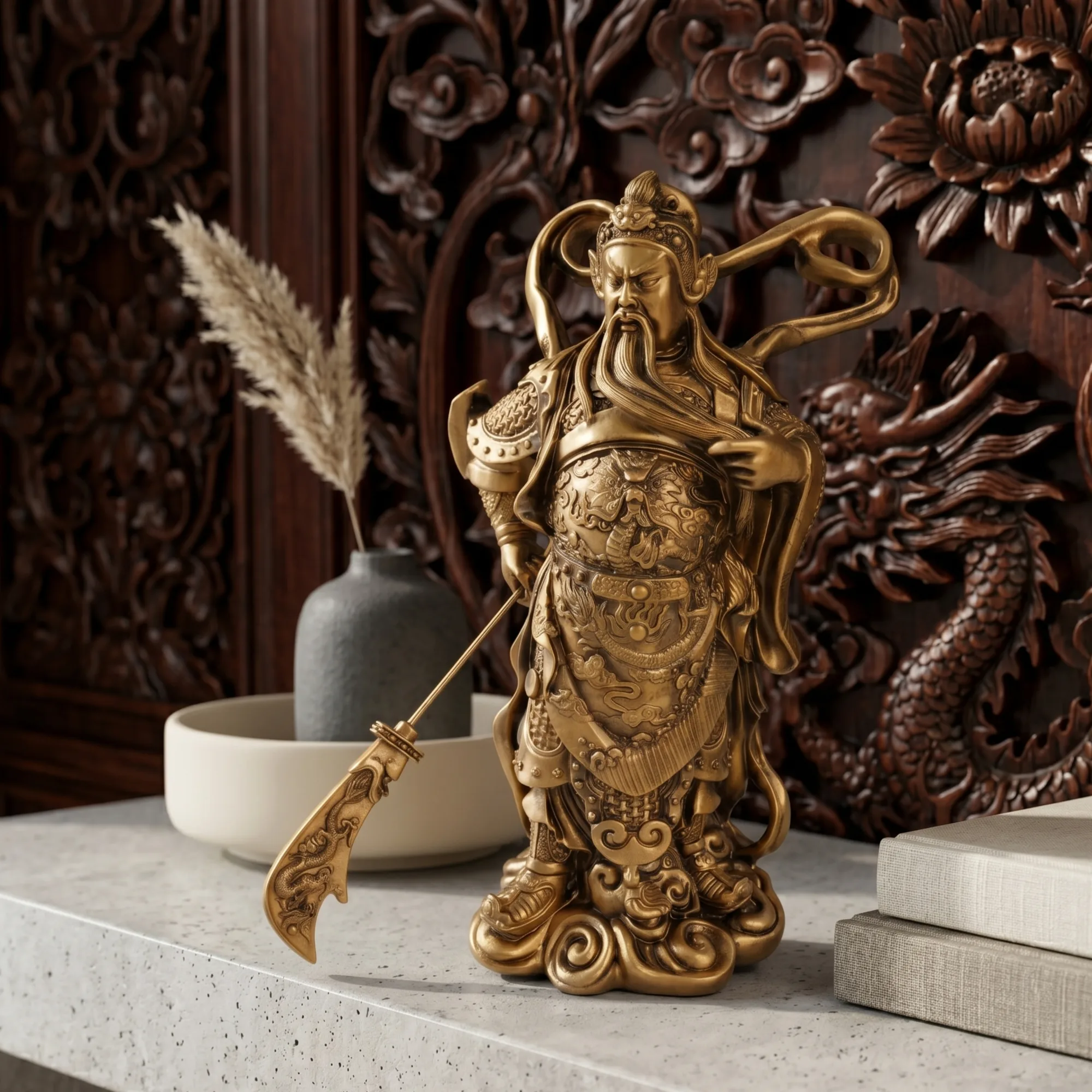 Standing Guan Gong Statue Bronze