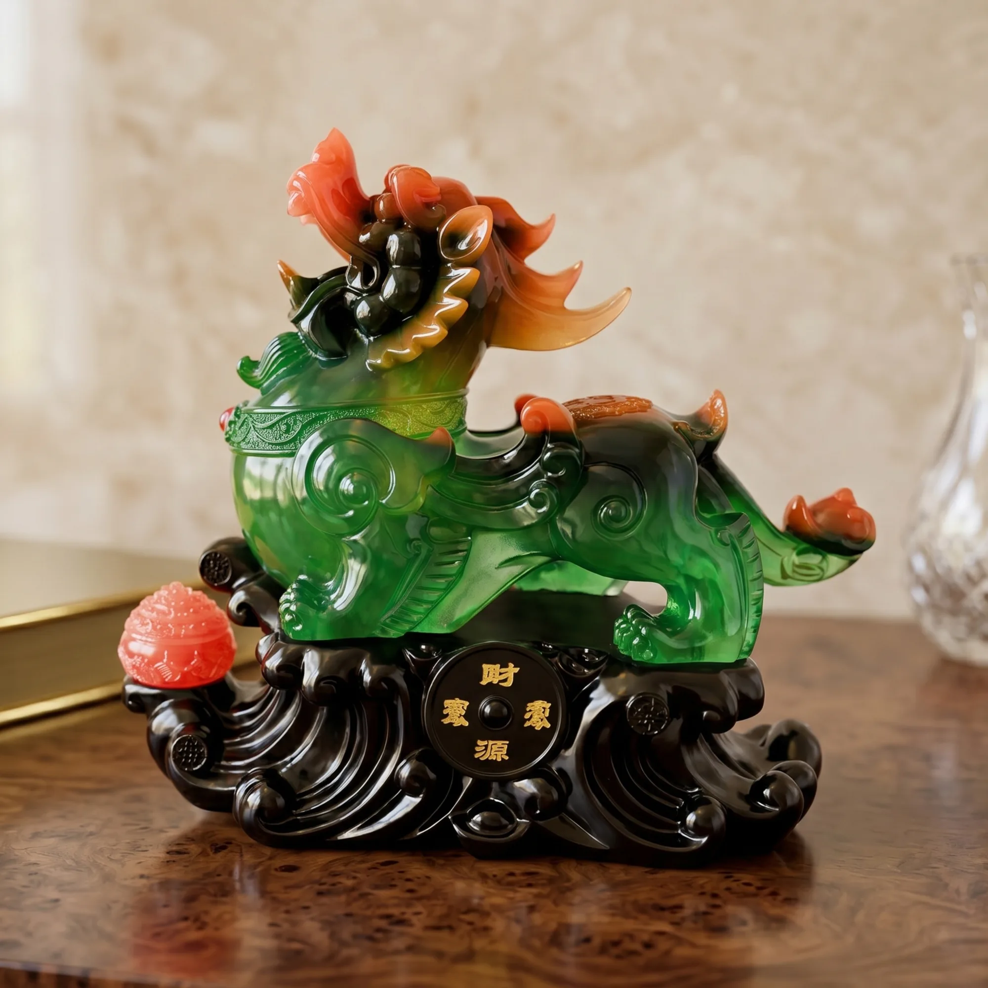 Wealthy Piyao With Pot Of Treasure Statue