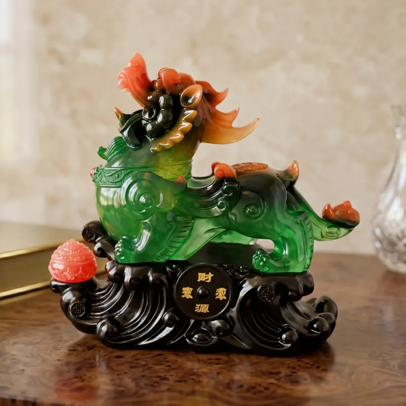 Wealthy Piyao With Pot Of Treasure Statue