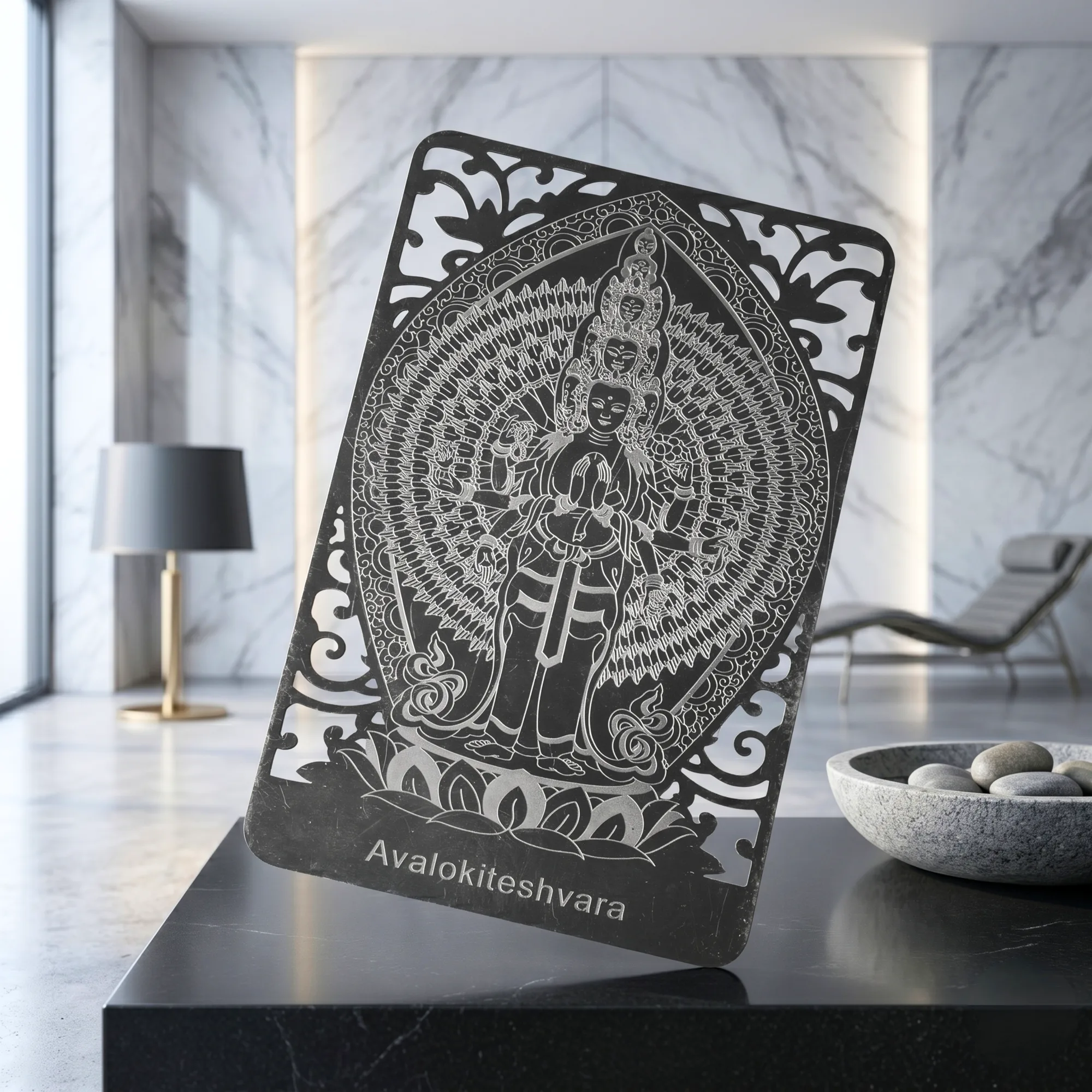 Avalokiteshvara Metal Talisman Card