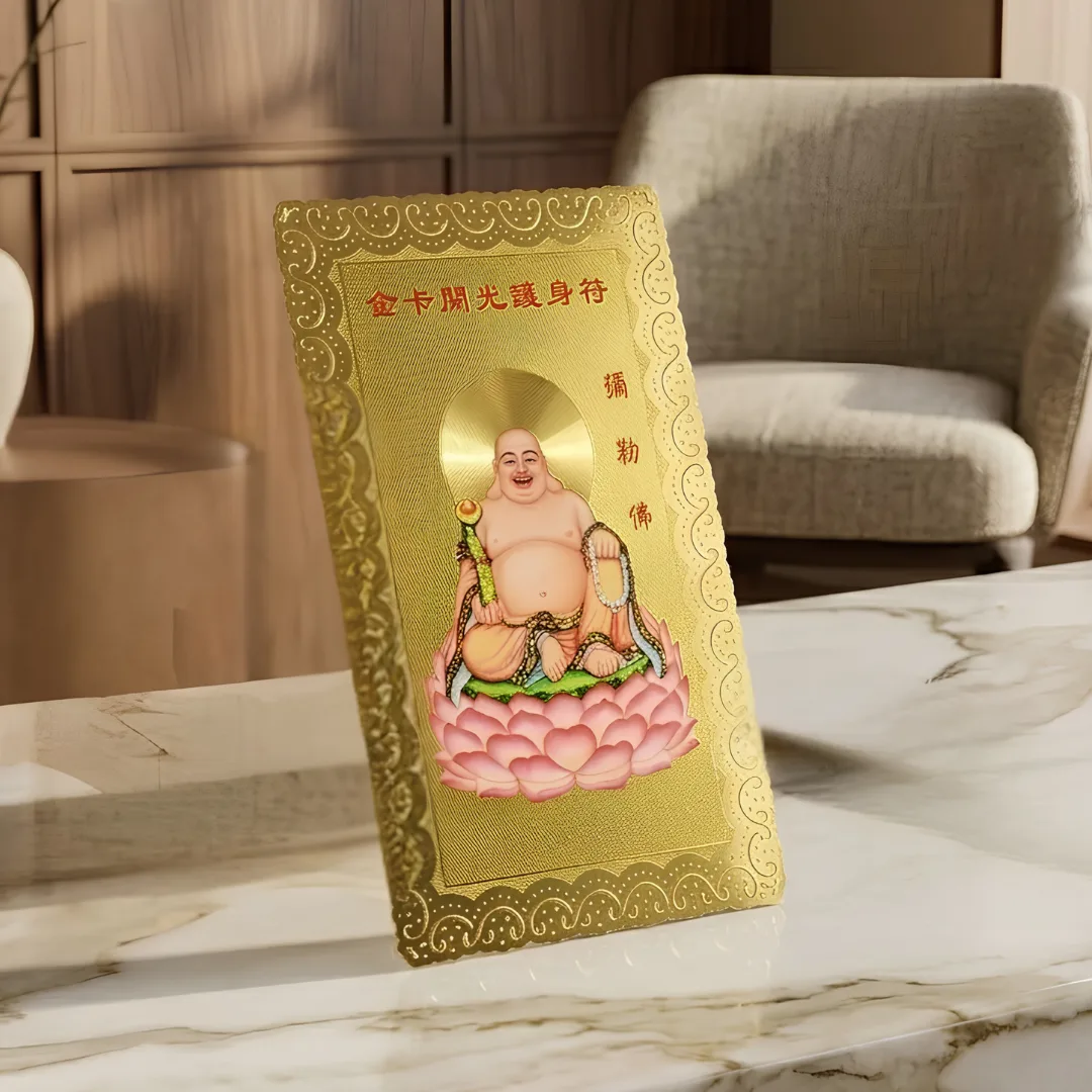 Laughing Buddha with Ruyi Metal Card