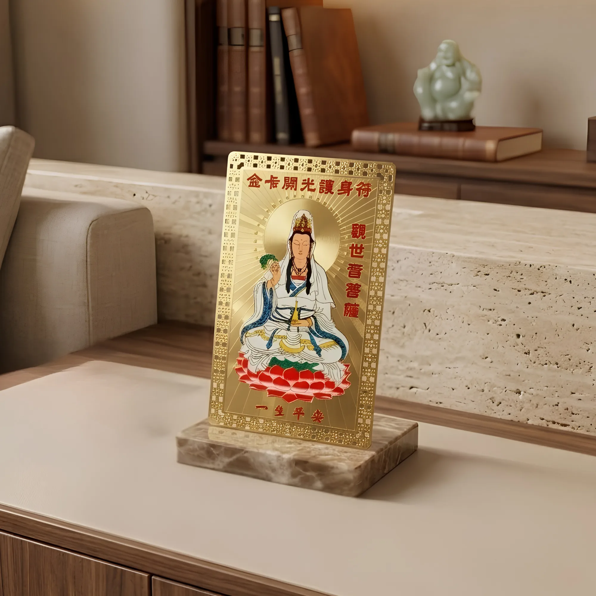 Kuan Yin Goddess Of Mercy Metal Card