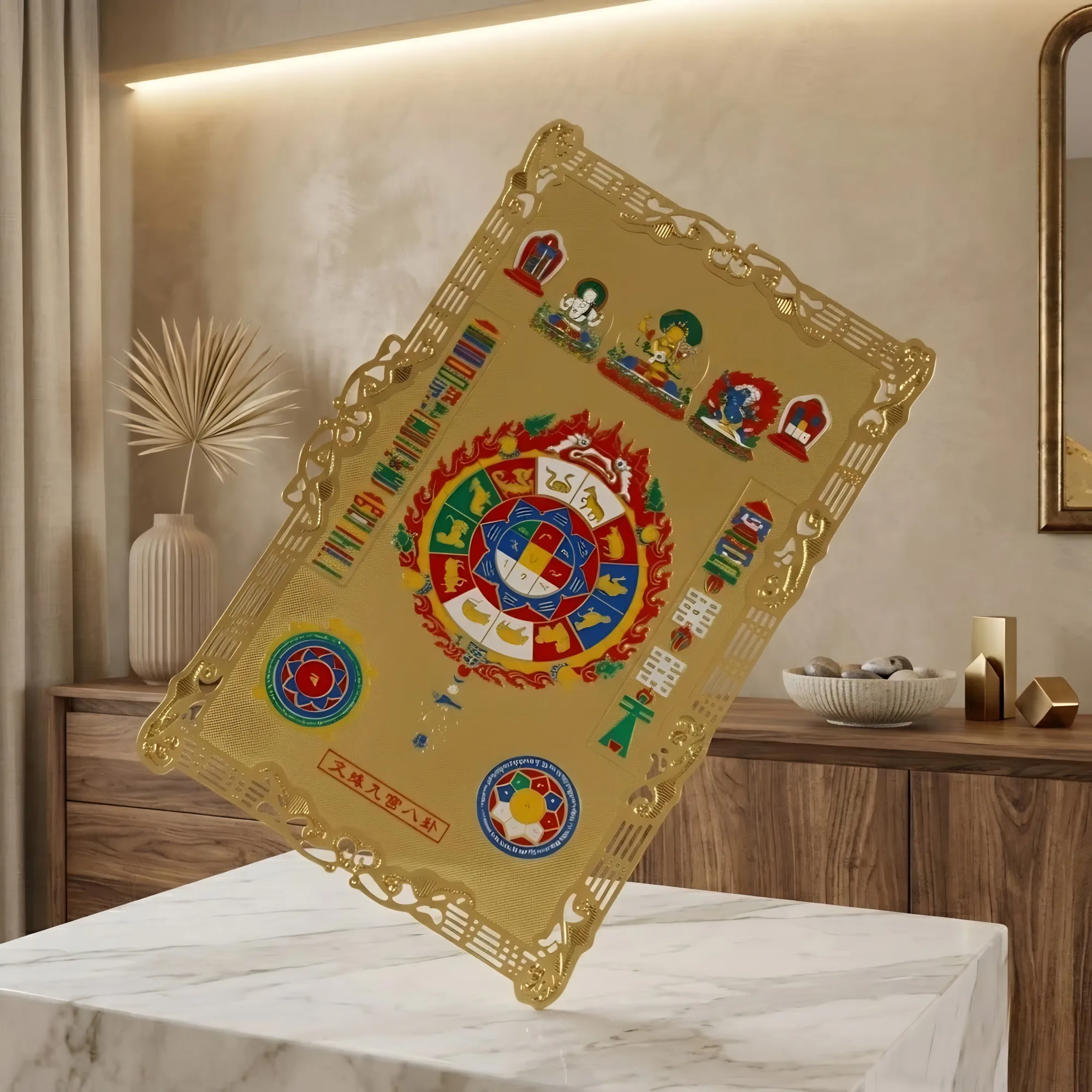 Universal Tortoise with Manjushri and Kalachakra Metal Card