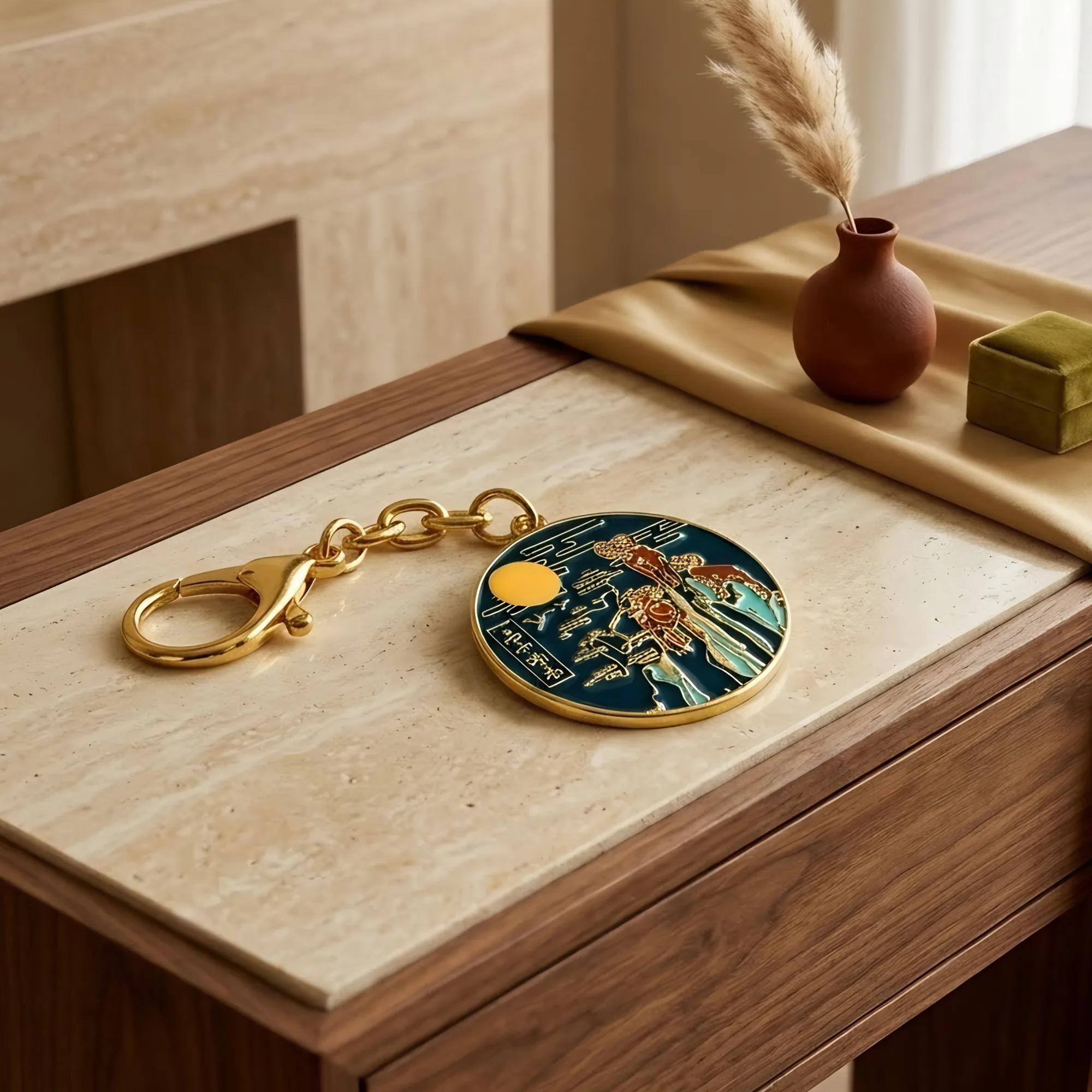 Three Sheep on a Mountain Amulet
