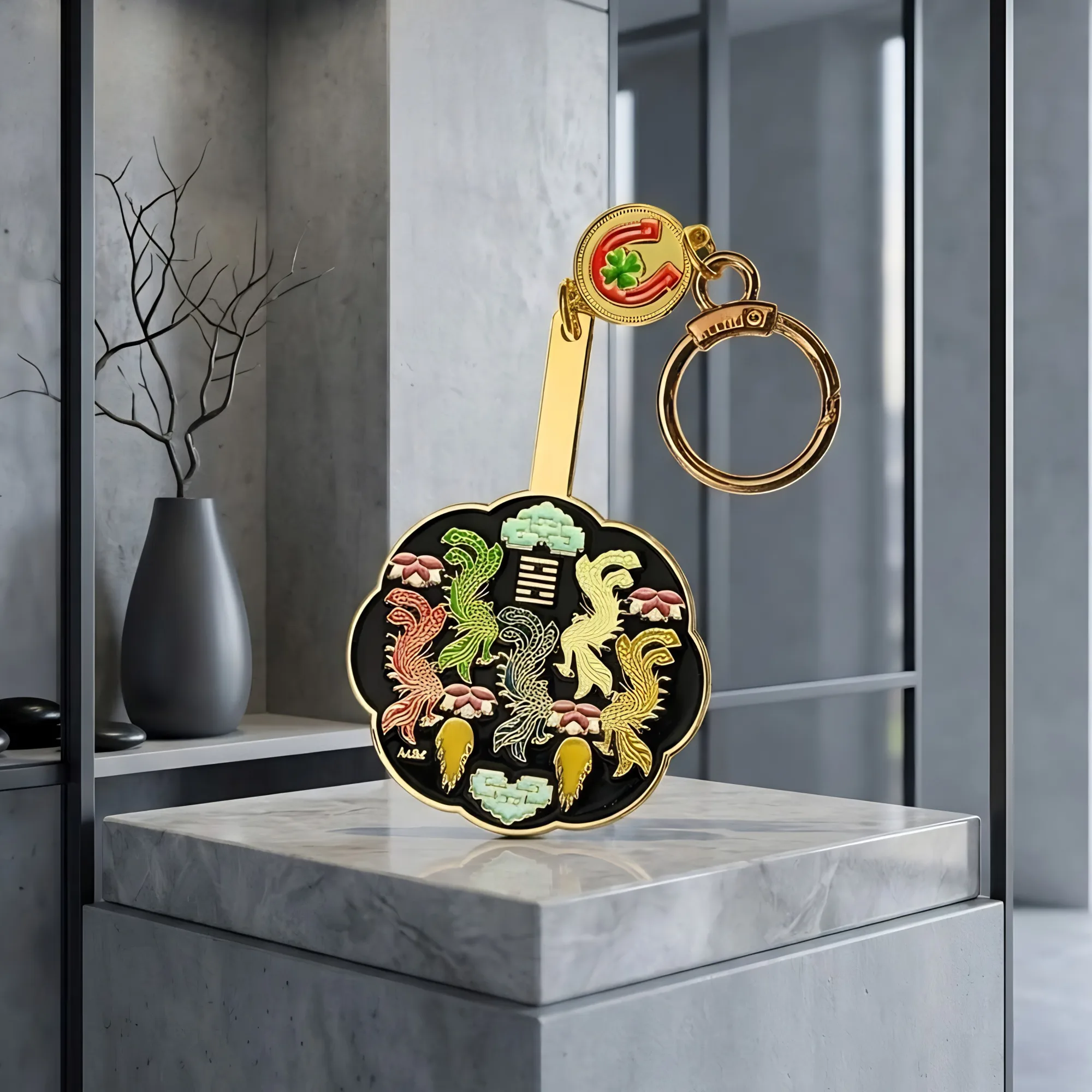 Trouble Vanishing Fan Mirror Amulet