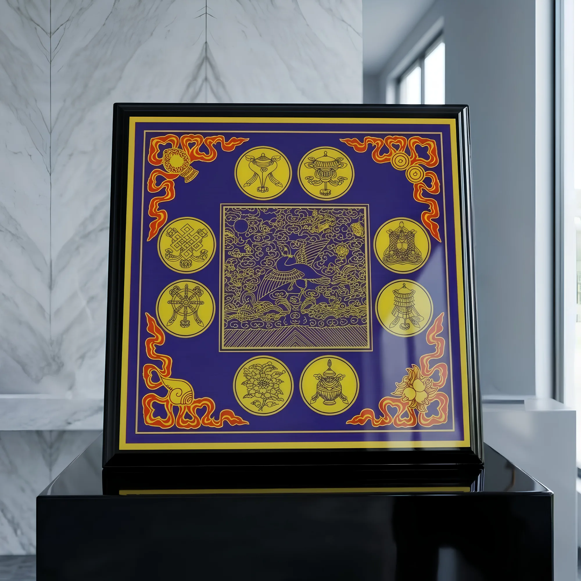 The Eight Auspicious Symbols Plaque