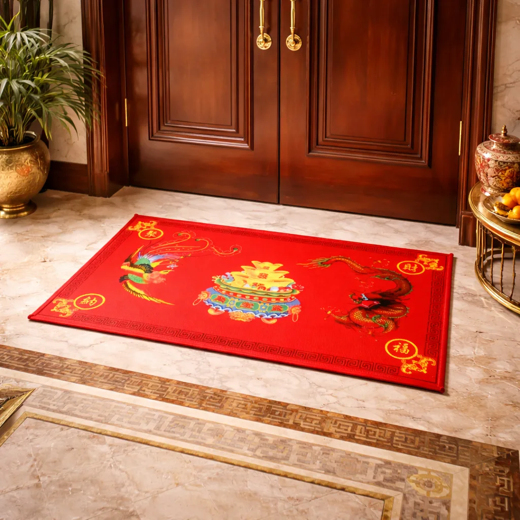 Dragon and Phoenix with Golden Ingots Doormat