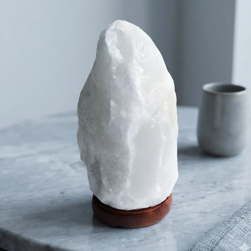 White Himalayan Salt Crystal Lamp