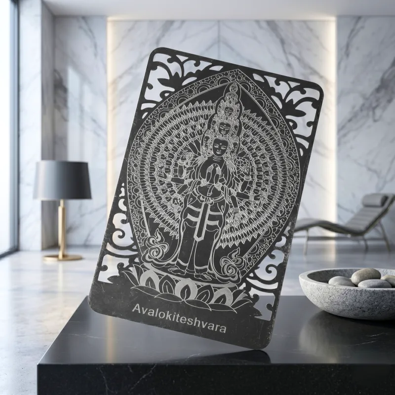 Avalokiteshvara Metal Talisman Card