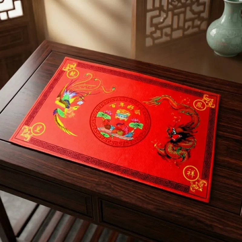 Dragon and Phoenix with Mandarin Ducks Doormat