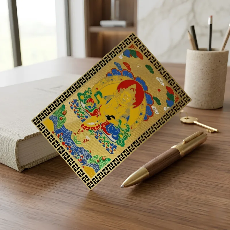 Manjushri With Flaming Sword of Wisdom Metal Card