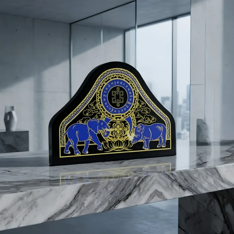 Anti-Robbery Protection Plaque With Elephant And Rhinoceros
