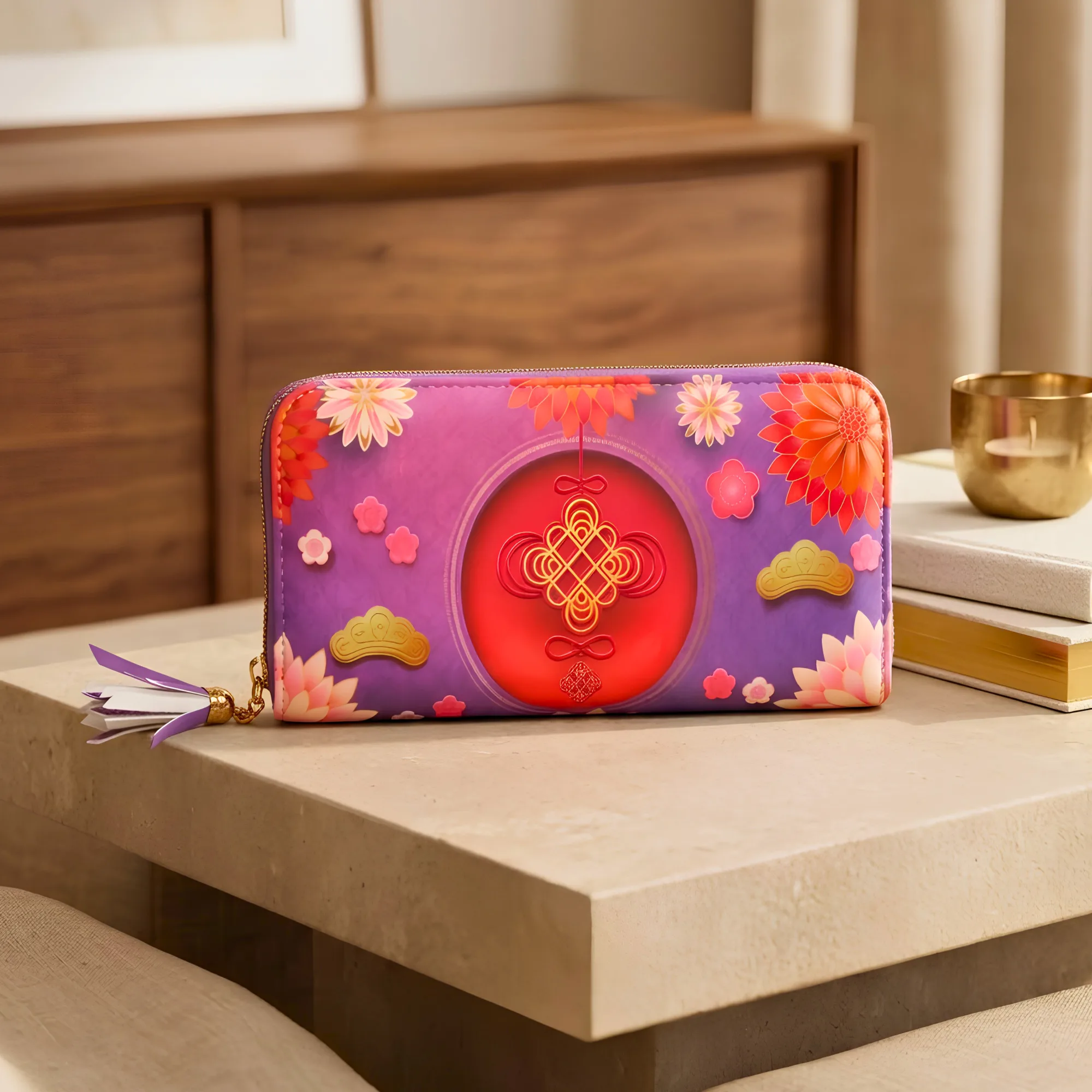 Auspicious Mystic Knot Wallet with Mantra