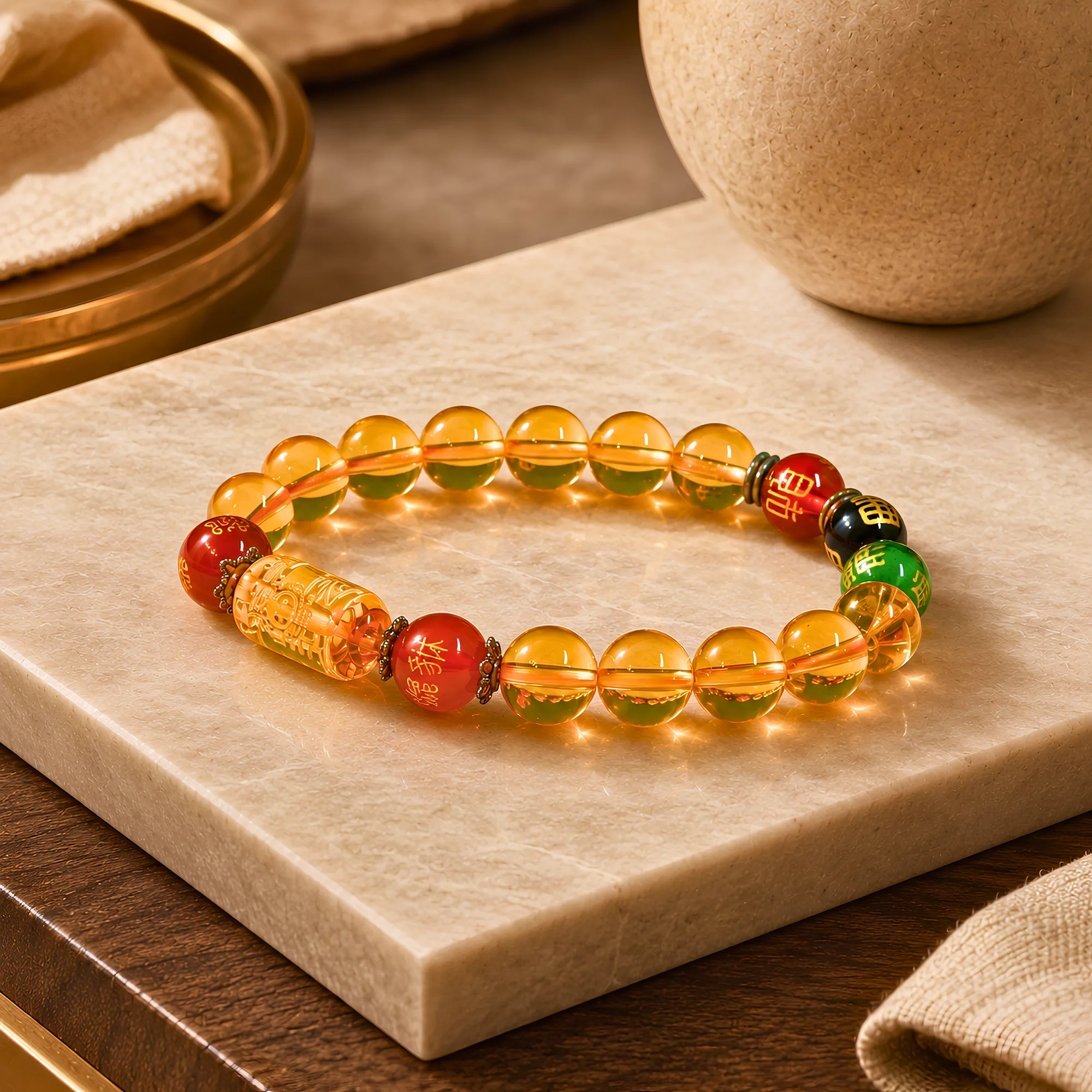 Five Element Yellow Stone Wealth Bracelet