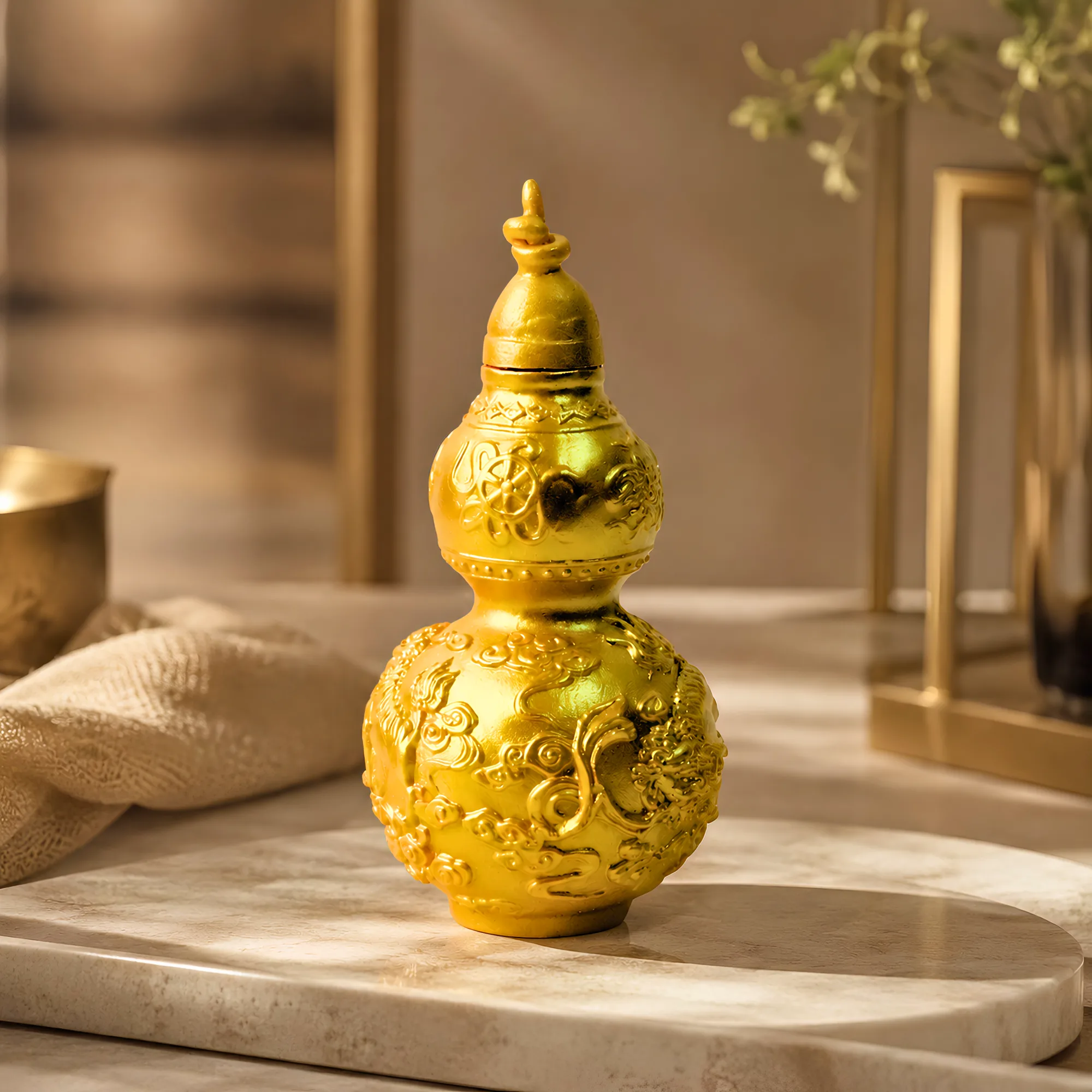 Feng Shui Wu Lou Brass Gold