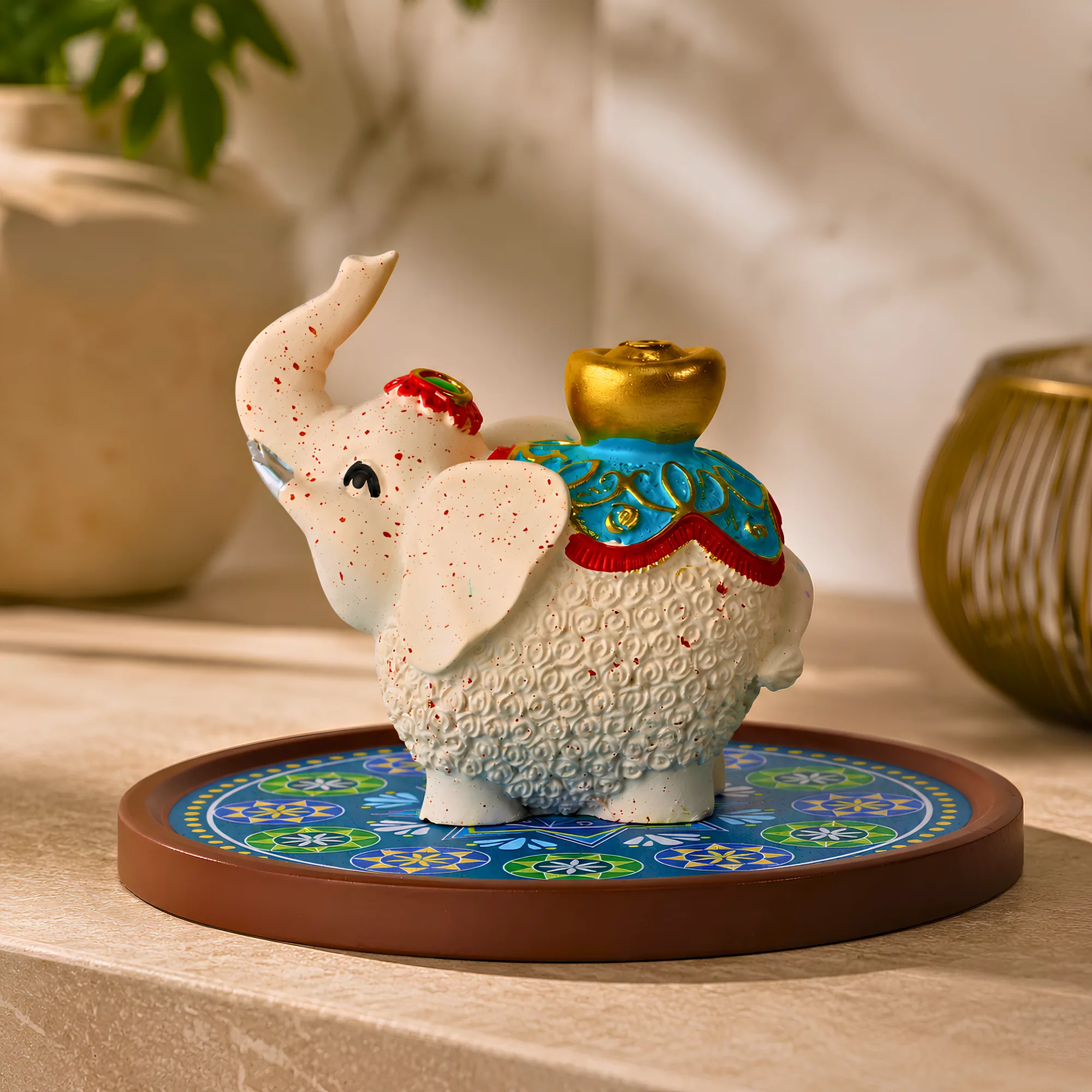 Celestial Prosperity Elephant Mandala incense Holder