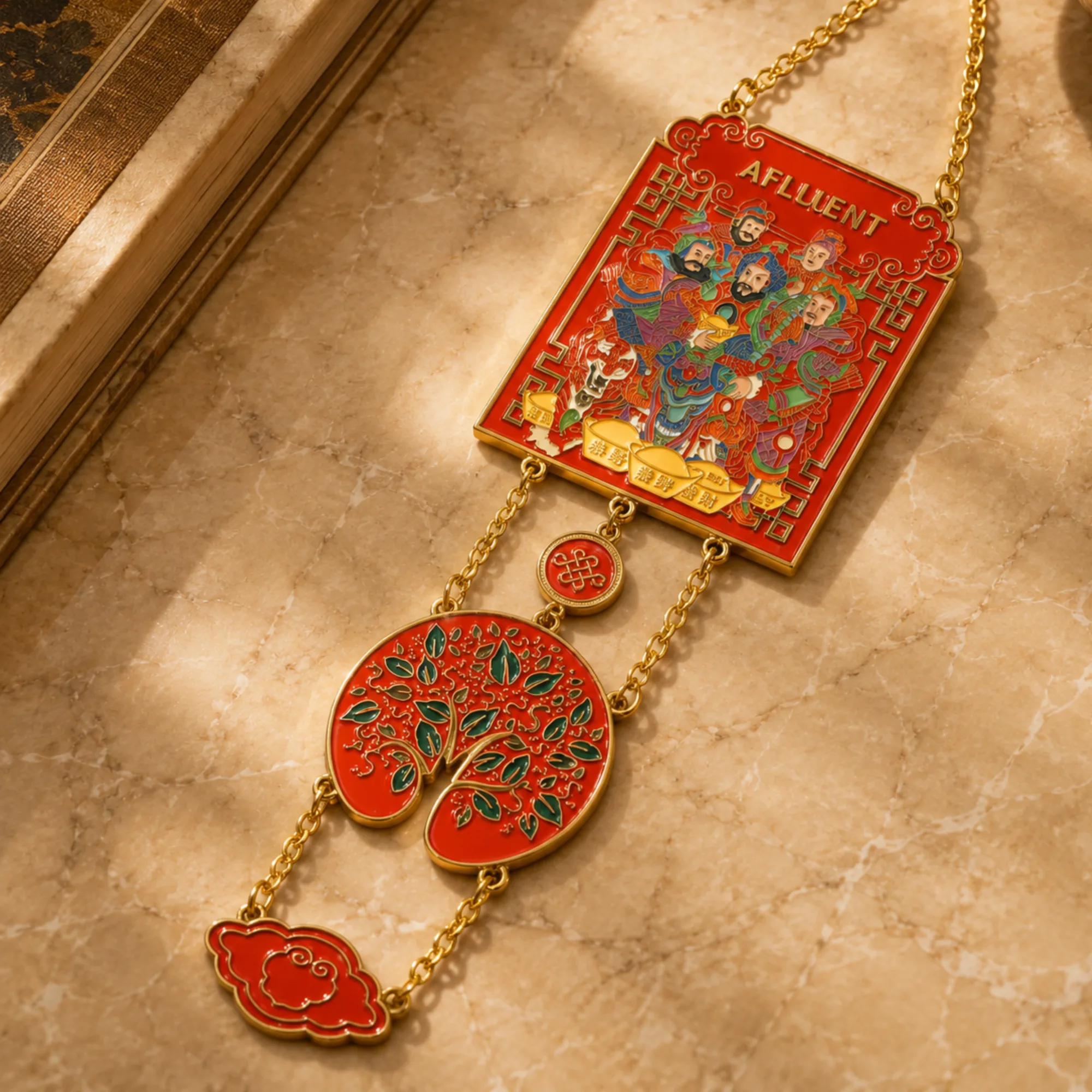 Five Gods of Wealth with Money Tree