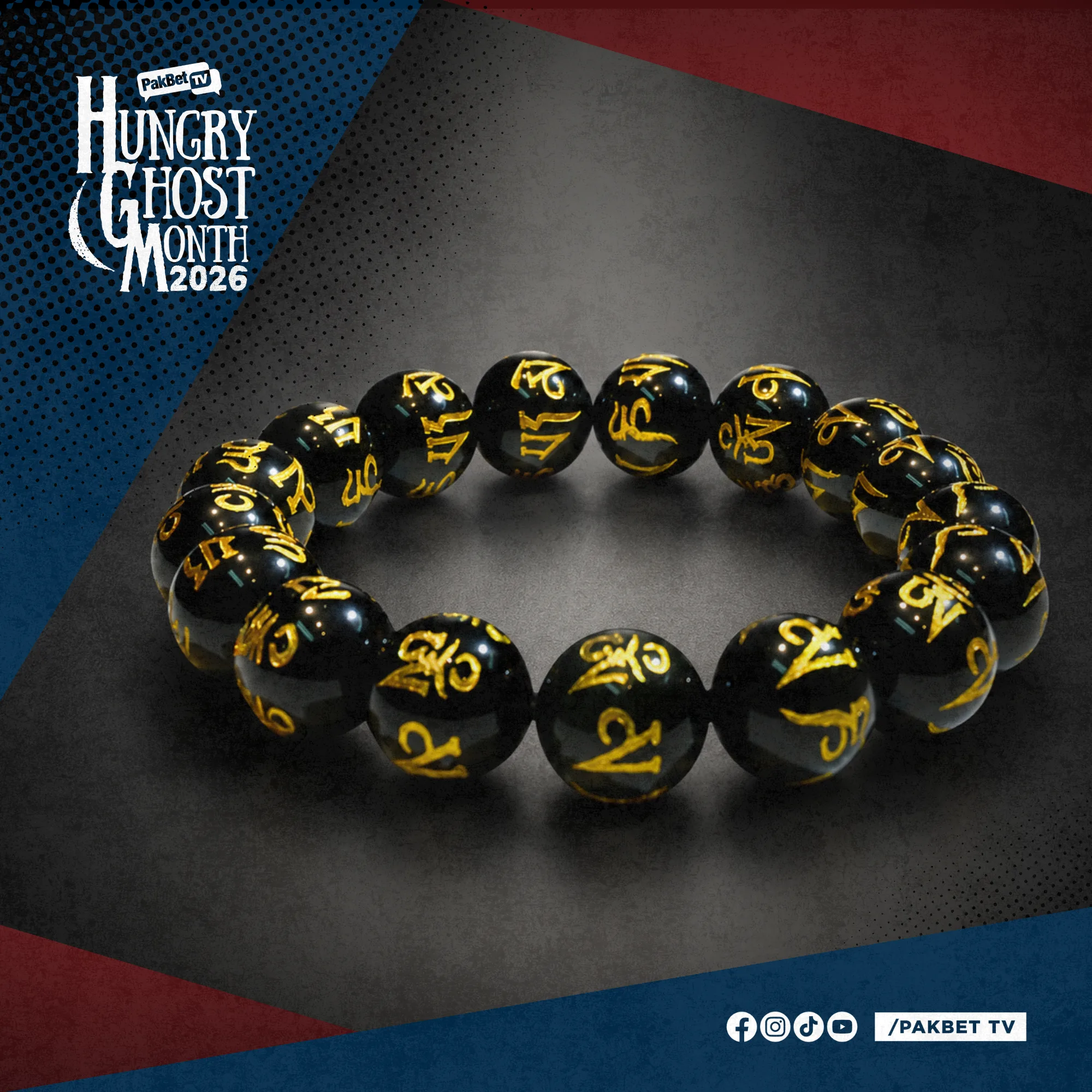 High Grade Natural Obsidian With Om Mani Bracelet