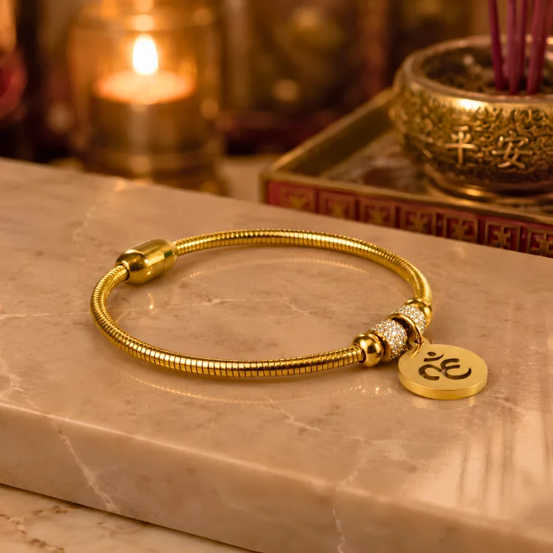 OM Infinite Blessings Bangle with Namgyalma Mantra