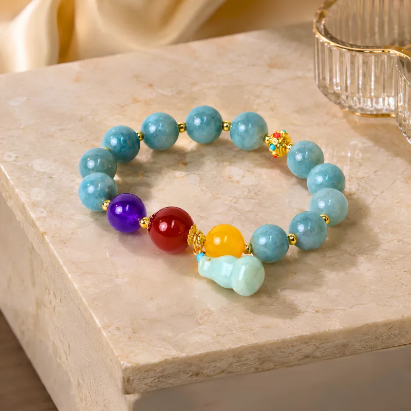 Natural Jade Bracelet with Wu Lou