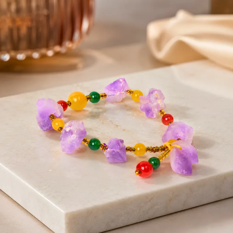 Natural Raw Amethyst Stone Bracelet