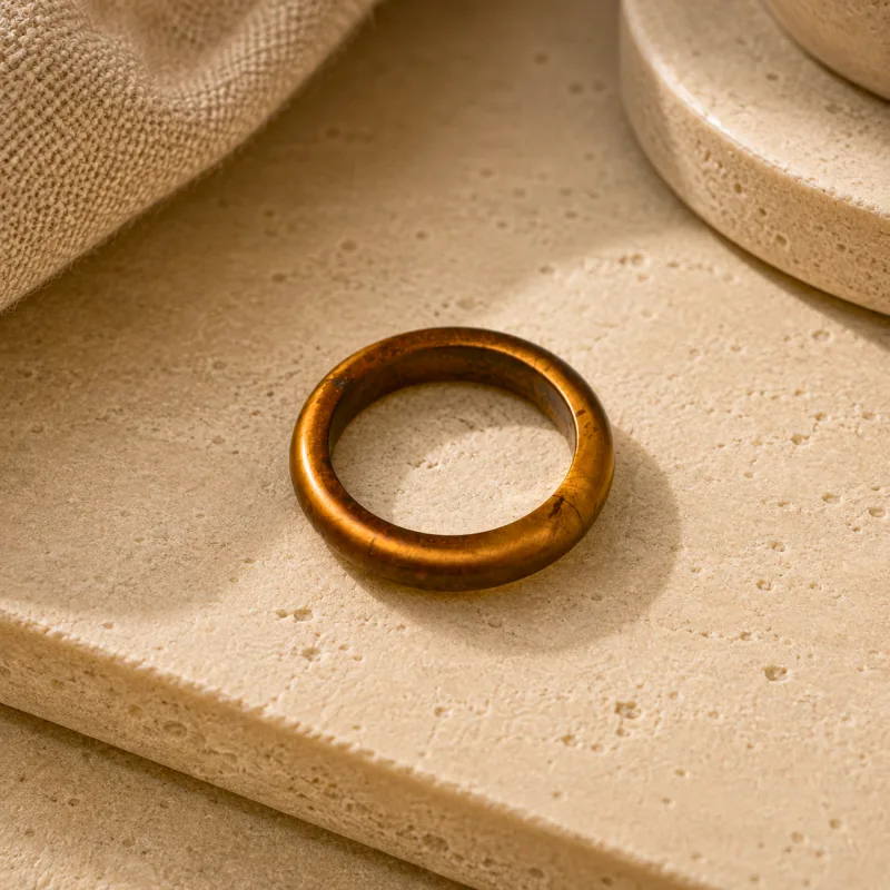 Natural Yellow Tiger Eyes Stone Ring