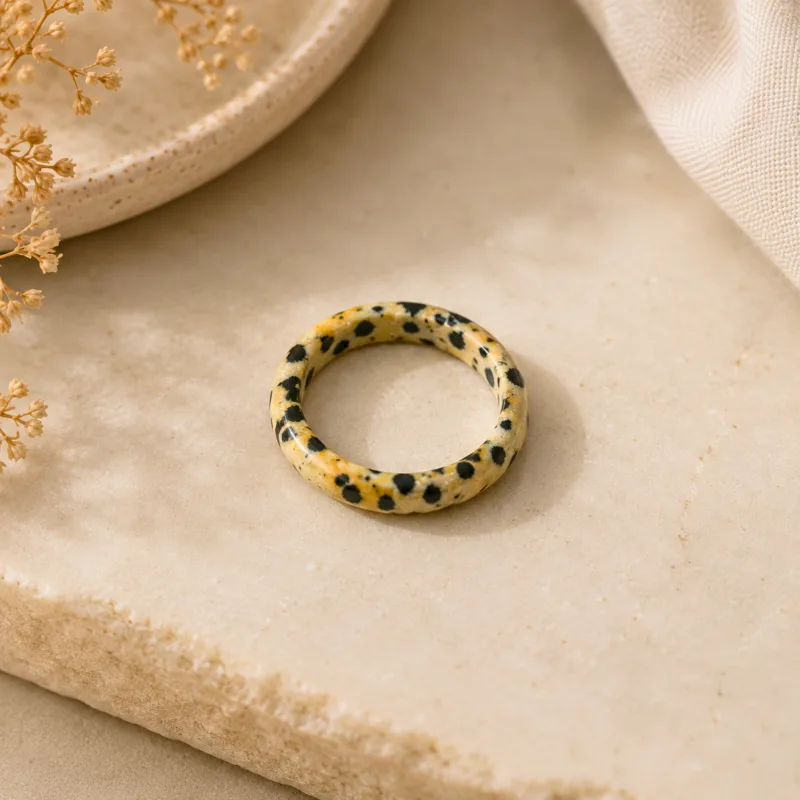 Natural Spotted Stone Ring