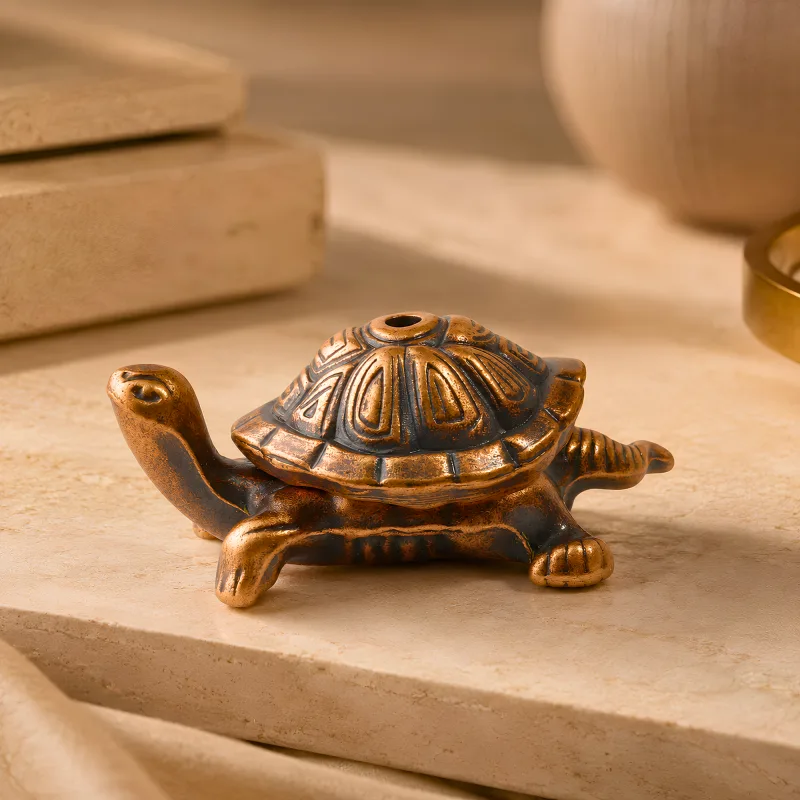 Brass Lucky Tortoise Incense Holder
