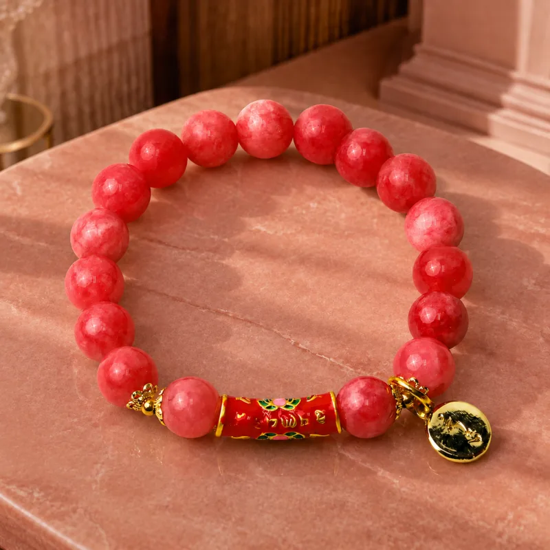 2027 Pig Superb Bracelet with Lotus Mantra Charm