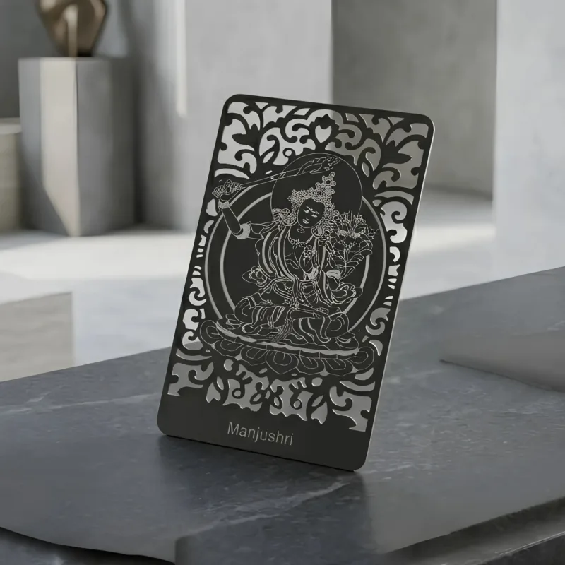 Manjushri Metal Talisman Card