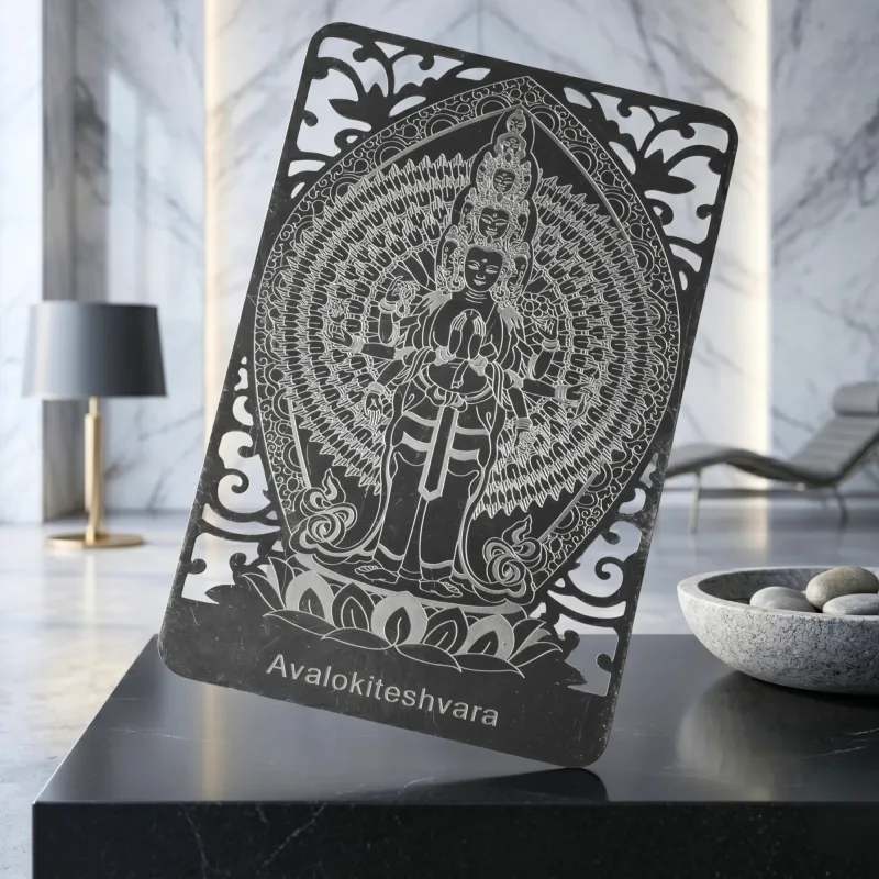 Avalokiteshvara Metal Talisman Card