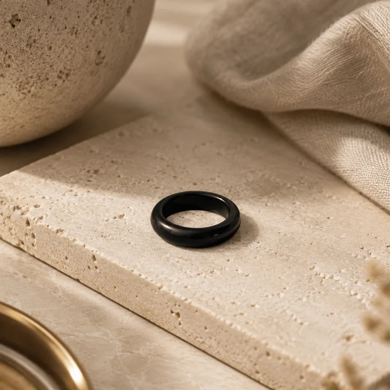 Natural Black Obsidian Ring