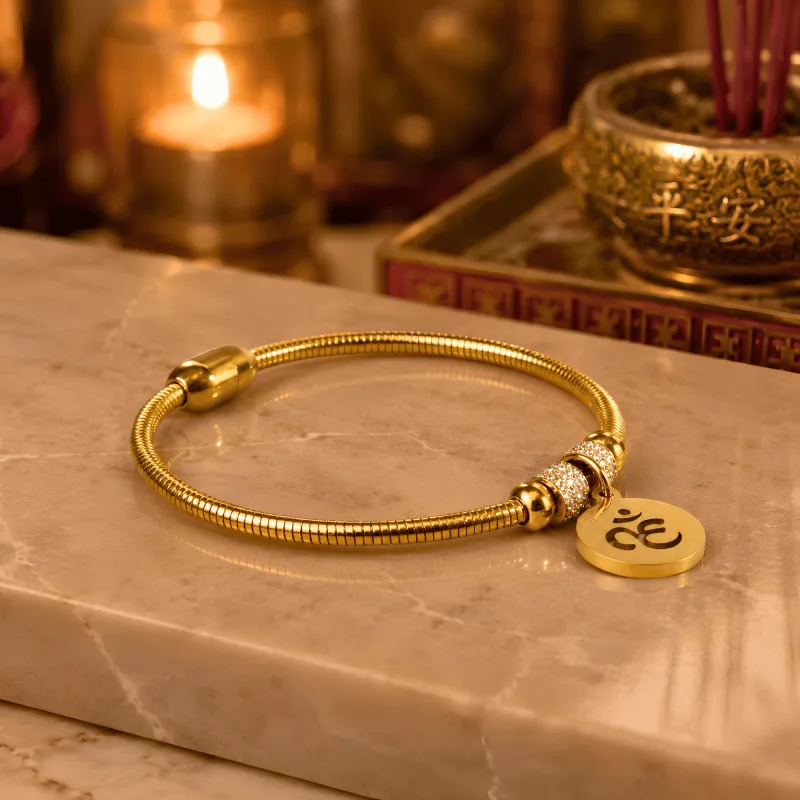 OM Infinite Blessings Bangle with Namgyalma Mantra